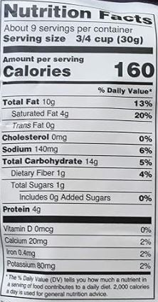 This is the Nutrition of Deep Jhalmuri.