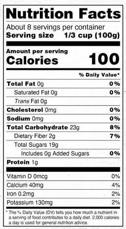 The Nutrition Facts of Deep Mango Pulp