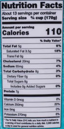 The Nutrition Facts of Deep Whole Milk Yogurt