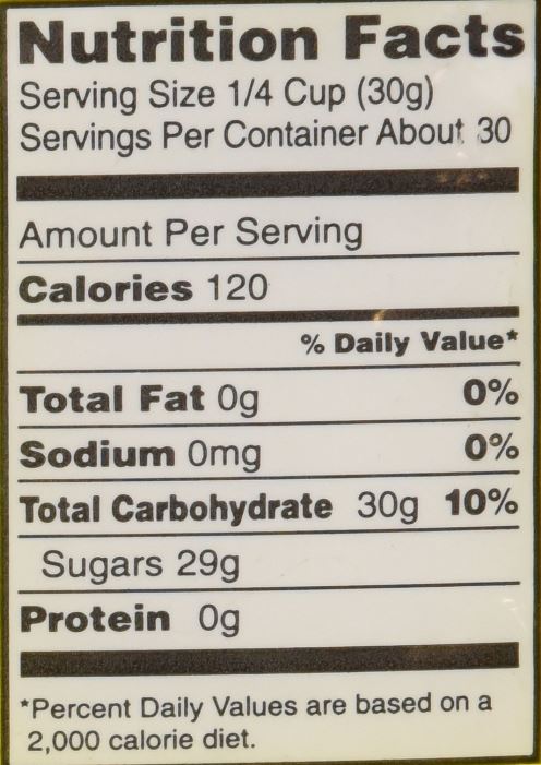 This is the Nutrition of Dominos Powdered Sugar.