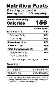 The Nutrition Facts of Duru Bulgur Fine Bulgur