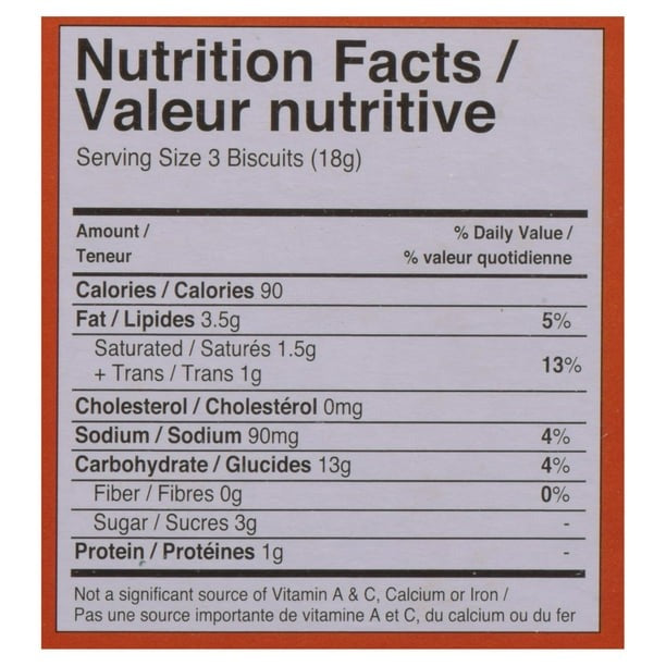 This is the Nutrition of EBM Click Biscuit.
