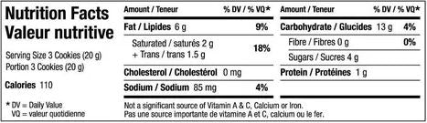This is the Nutrition of EBM Sooper Biscuit.