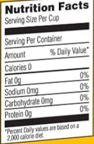 The Nutrition Facts of This is the Nutrition of Eastern Vital Tea (100 T-Bags).