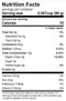 The Nutrition Facts of FLAV.R.PAC Sweet Green Peas