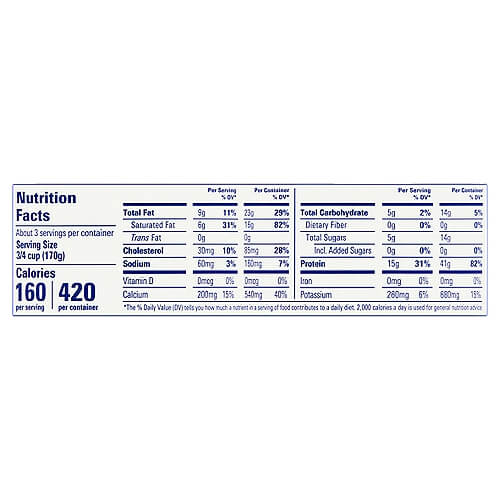 The Nutrition Facts of Fage FAGE Total 5% Small