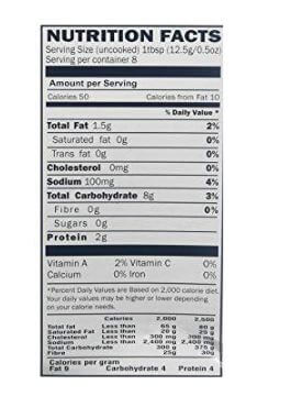 The Nutrition Facts of GITS Jalebi Mix with Maker