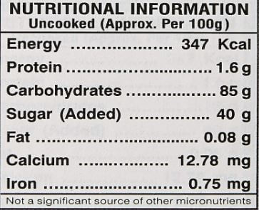 The Nutrition Facts of GITS Rose Falooda Mix