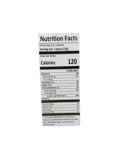 The Nutrition Facts of GRB Soan Papdi 