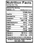 The Nutrition Facts of Ganesh Udad Plain Papad Kamdar