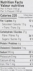 The Nutrition Facts of Gits Punjabi Chhole Ready Meal 