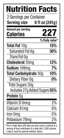 The Nutrition Facts of Gopi Lassi Drinkable Yogurt Small 
