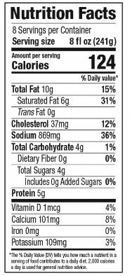 The Nutrition Facts of Gopi Lassi Yogurt Drink Large 