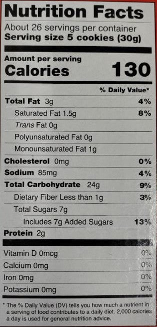 The Nutrition Facts of Gullon Maria Biscuits 