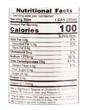 The Nutrition Facts of Hajoori Kashmira Mixed Spice Soda