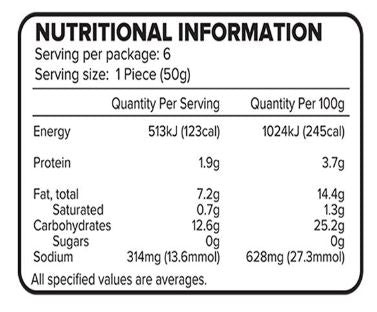 The Nutrition Facts of Haldiram's Batata Vada (6pcs) 