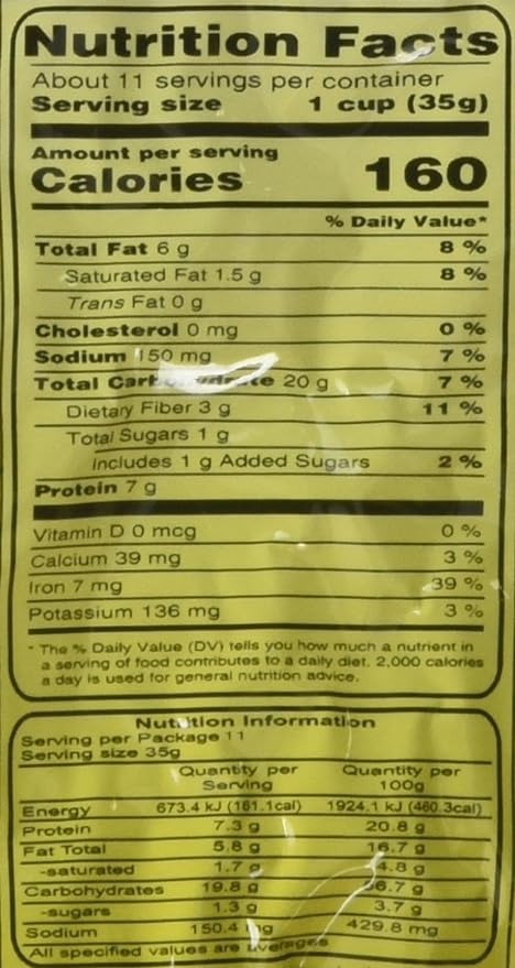 This is the Nutrition of Haldiram's Chana Dal.