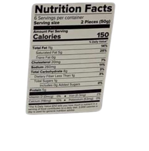 The Nutrition Facts of Haldiram's Dahi Kebab 