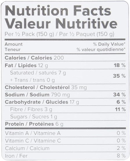 The Nutrition Facts of Haldiram's Dal Makhani Minute Khana 