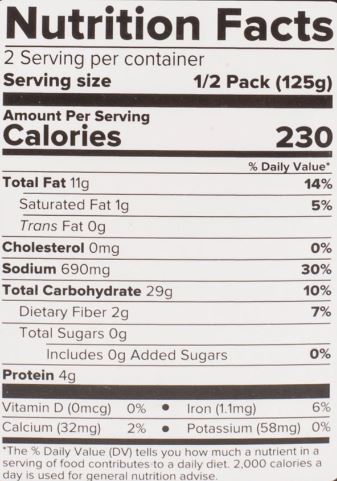 The Nutrition Facts of Haldiram's Hyderabadi Biryani 