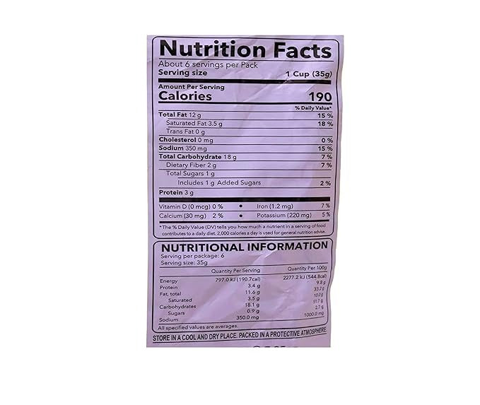This is the Nutrition of Haldiram's Nimbu Masala.