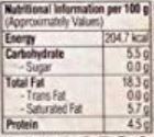 The Nutrition Facts of Haldiram's Palak Paneer Minute Khana 