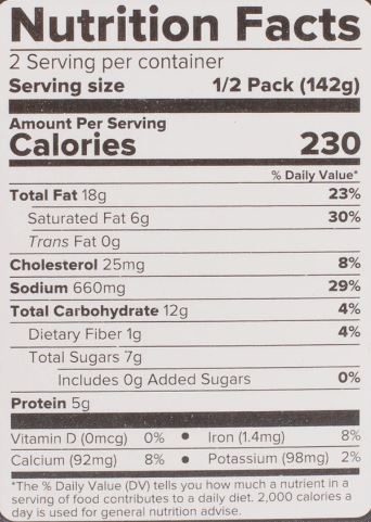 The Nutrition Facts of Haldiram's Paneer Makhani 