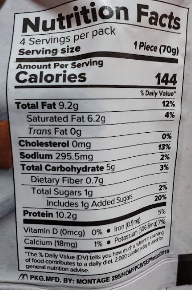 The Nutrition Facts of Haldiram's Plant Perfect Reshami Seekh Kabab 