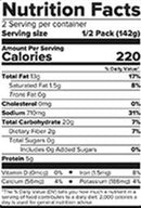 The Nutrition Facts of Haldiram's Punjabi Choley 