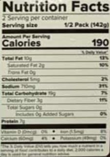 The Nutrition Facts of Haldiram's Rajma Raseela 