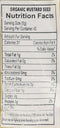 The Nutrition Facts of Jiva Organic Black Mustard seeds 