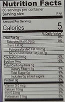 The Nutrition Facts of Jiva Organic Black Pepper Powder 