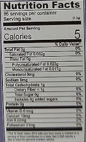 The Nutrition Facts of Jiva Organic Black Pepper Whole 
