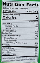 The Nutrition Facts of Jiva Organic Ceylon Cinnamon Powder 