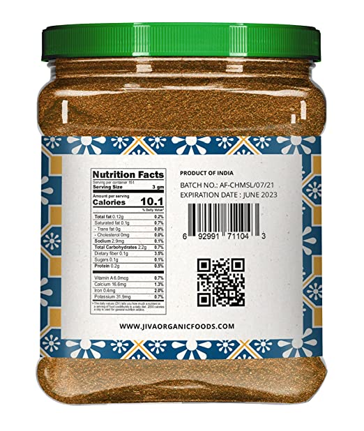 The Nutrition Facts of Jiva Organic Chai Masala 
