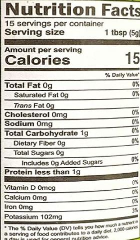 The Nutrition Facts of Jiva Organic Chat  Masala 