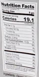 The Nutrition Facts of Jiva Organic Cinnamon Round 