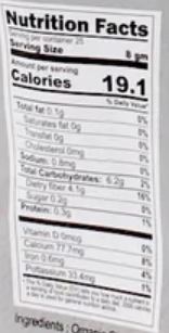 The Nutrition Facts of Jiva Organic Cinnamon Round 