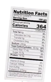 The Nutrition Facts of Jiva Organic Garbanzos Chick Peas 