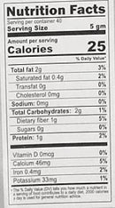 The Nutrition Facts of Jiva Organic Kalonji 