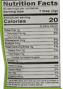 The Nutrition Facts of Jiva Organic Coriander seeds 