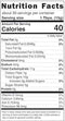 This is the Nutrition of Kartago Organic Date Sugar.