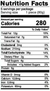 The Nutrition Facts of Kawan Flakey Paratha (5pcs) 