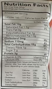 This is the Nutrition of Kenyan Chevda Original.