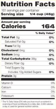 The Nutrition Facts of Khazana Ideal For Diabetics Low G.I. Index Value Sella Parboiled Basmati Rice Ultra