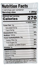 The Nutrition Facts of Lahori Delight Plain Paratha (5pcs) 