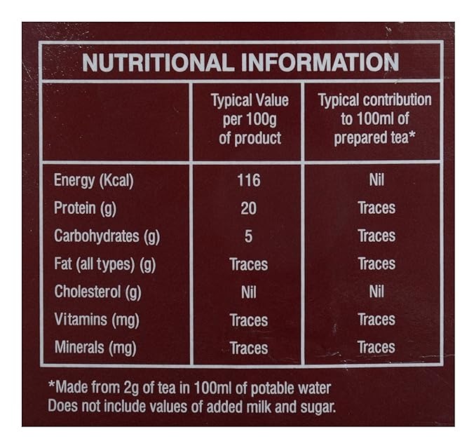 This is the Nutrition of Lasa Lamsa Mix Blend Tea.