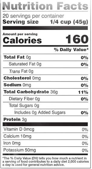 The Nutrition Facts of Laxmi Idli Rava