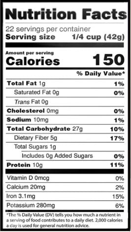 The Nutrition Facts of Laxmi Masoor Dal
