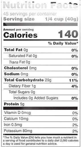 The Nutrition Facts of Laxmi Sooji Coarse